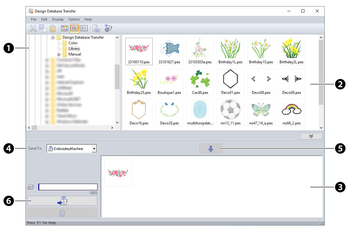 Design Database Transfer Window