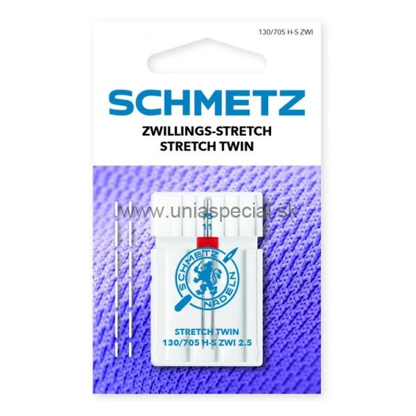 Dvojihla Stretch pre ozdobné šitie - rozteč 2,5 mm - 2x75