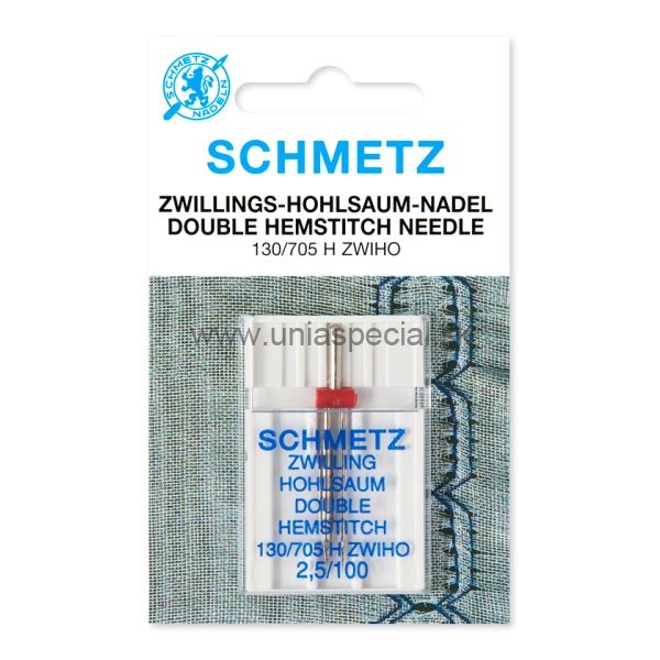 Dvojihla pre ozdobné šitie - rozteč 2,5 mm - 1x80, 1x100