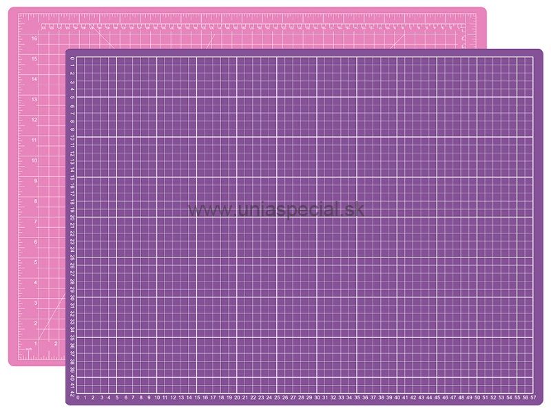 Obojstranná rezacia podložka 600 x 900 mm (fialovo-ružová)