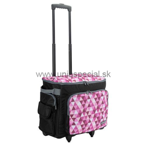 Taška na kolieskach Diamond design (ružová)