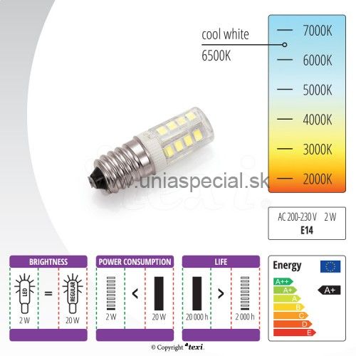 Žiarovka LED 230V, 2W - so závitom