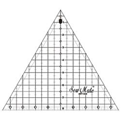 Pravítko pre quilting a patchwork triangl 9.1/4"x8" (235x203 mm), čierny popis